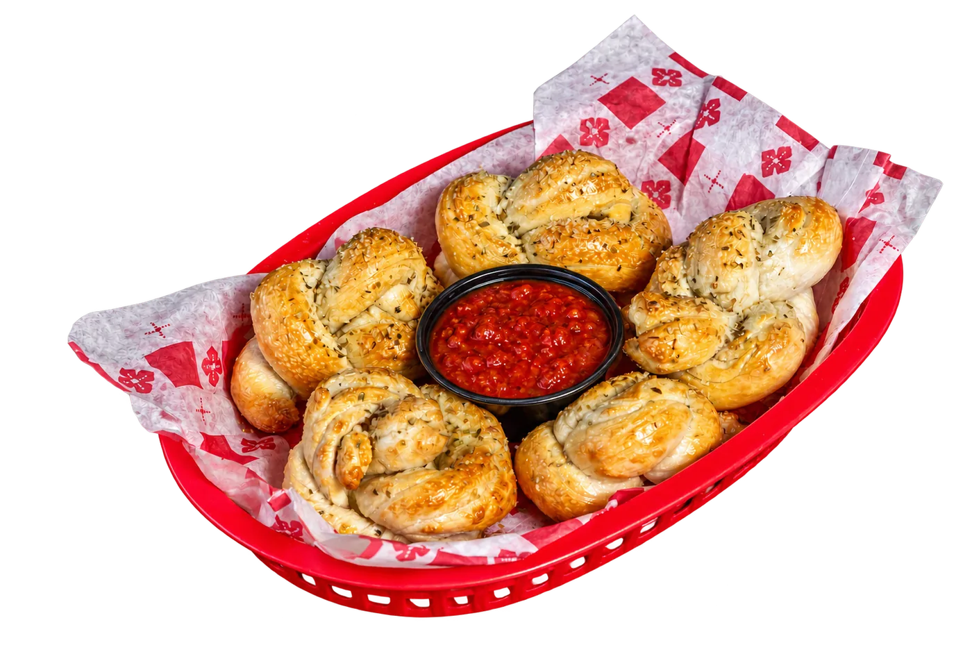 Garlic knots with marinara